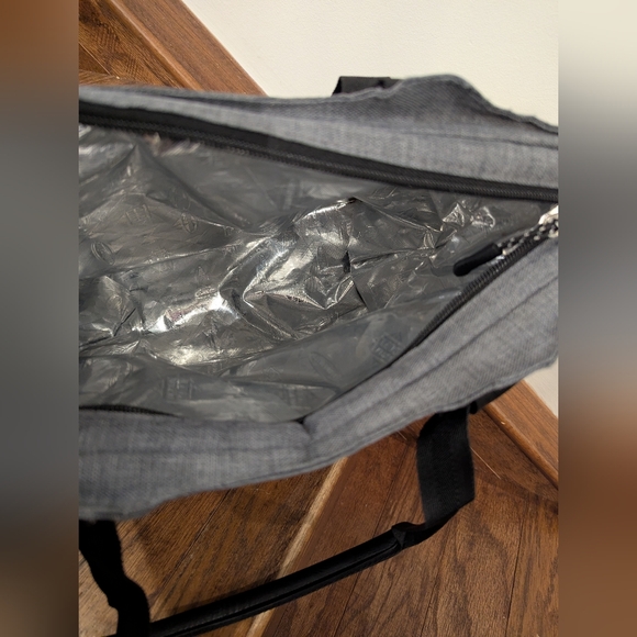 COLUMBIA Gray Zip Fridge Cold Lunch Tote Bag Thermal Insulated Liner - Picture 6 of 7